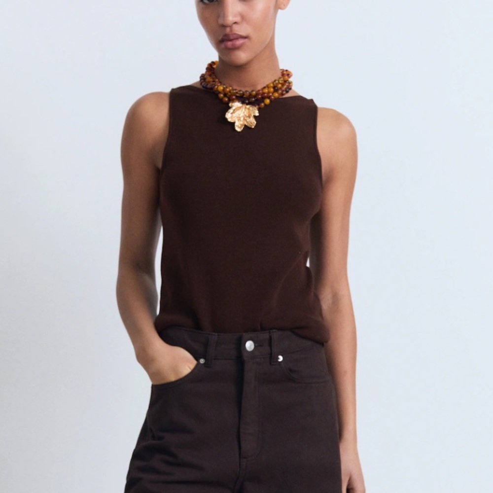 Fine Knit Brown Top